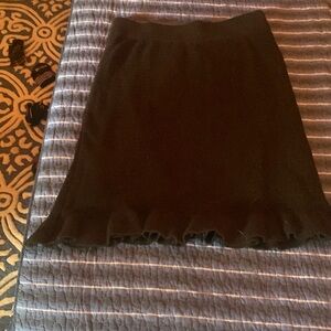 Anthropologie NWT Black Knit Skirt w Ruffled hem.